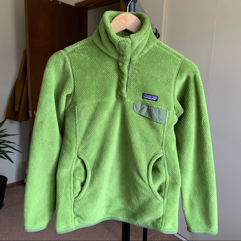 Patagonia Retool Fleece 1/4 Snap Pullover Sweater Green Women’s XS